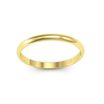 18K Yellow Gold 2mm half round wedding band - DELLAFORA