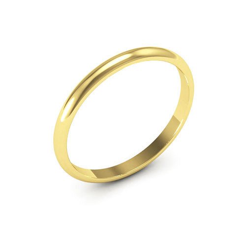 18K Yellow Gold 2mm half round wedding band - DELLAFORA