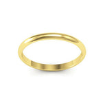 18K Yellow Gold 2mm half round wedding band - DELLAFORA