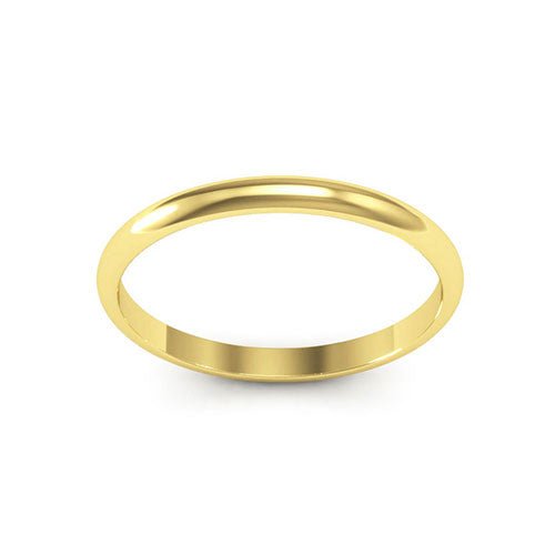 18K Yellow Gold 2mm half round wedding band - DELLAFORA