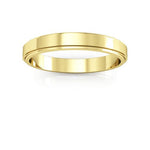 18K Yellow Gold 3mm flat edge design wedding band - DELLAFORA