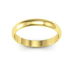 18K Yellow Gold 3mm half round wedding band - DELLAFORA