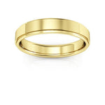 18K Yellow Gold 4mm flat edge design comfort fit wedding band - DELLAFORA