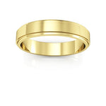 18K Yellow Gold 4mm flat edge design wedding band - DELLAFORA