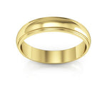 18K Yellow Gold 4mm half round edge design wedding band - DELLAFORA