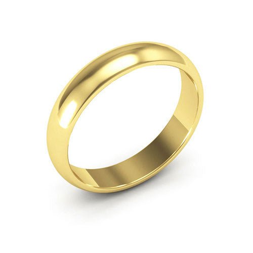 18K Yellow Gold 4mm half round wedding band - DELLAFORA