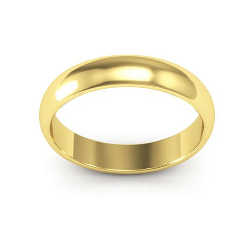 18K Yellow Gold 4mm half round wedding band - DELLAFORA