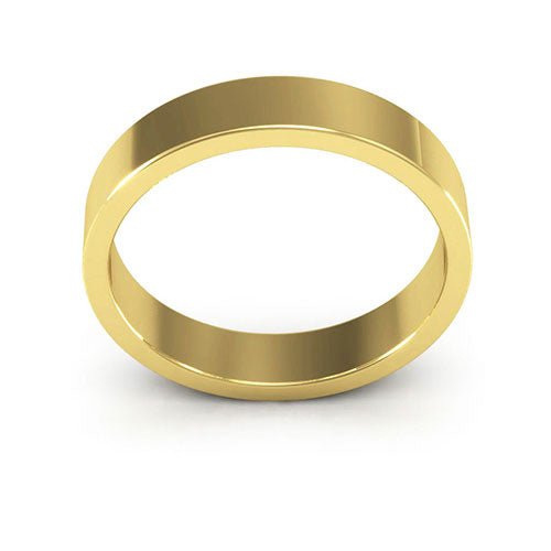 18K Yellow Gold 4mm heavy weight flat wedding band - DELLAFORA