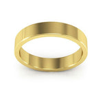 18K Yellow Gold 4mm heavy weight flat wedding band - DELLAFORA