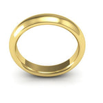 18K Yellow Gold 4mm heavy weight half round comfort fit wedding band - DELLAFORA