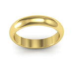 18K Yellow Gold 4mm heavy weight half round wedding band - DELLAFORA