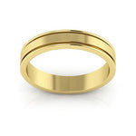 18K Yellow Gold 4mm raised edge design wedding band - DELLAFORA