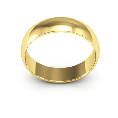 18K Yellow Gold 5mm half round wedding band - DELLAFORA