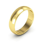 18K Yellow Gold 5mm half round wedding band - DELLAFORA