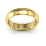 18K Yellow Gold 5mm heavy weight half round comfort fit wedding band - DELLAFORA