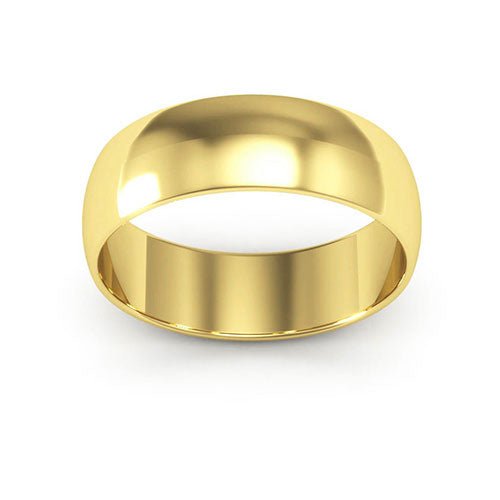 18K Yellow Gold 6mm half round wedding band - DELLAFORA