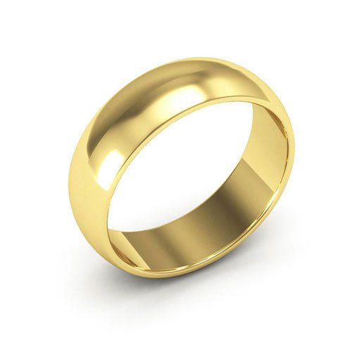 18K Yellow Gold 6mm half round wedding band - DELLAFORA