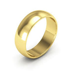 18K Yellow Gold 6mm half round wedding band - DELLAFORA