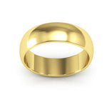 18K Yellow Gold 6mm half round wedding band - DELLAFORA