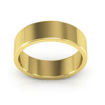 18K Yellow Gold 6mm heavy weight flat wedding band - DELLAFORA