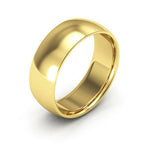 18K Yellow Gold 7mm half round comfort fit wedding band - DELLAFORA