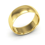 18K Yellow Gold 7mm half round comfort fit wedding band - DELLAFORA