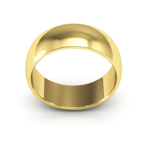 18K Yellow Gold 7mm half round wedding band - DELLAFORA