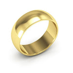 18K Yellow Gold 7mm half round wedding band - DELLAFORA