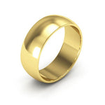 18K Yellow Gold 7mm half round wedding band - DELLAFORA