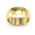 18K Yellow Gold 7mm half round wedding band - DELLAFORA