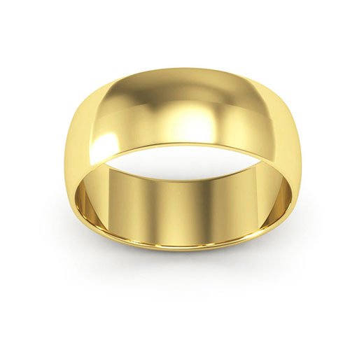 18K Yellow Gold 7mm half round wedding band - DELLAFORA