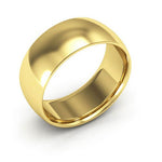 18K Yellow Gold 8mm half round comfort fit wedding band - DELLAFORA