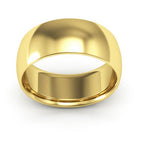 18K Yellow Gold 8mm half round comfort fit wedding band - DELLAFORA