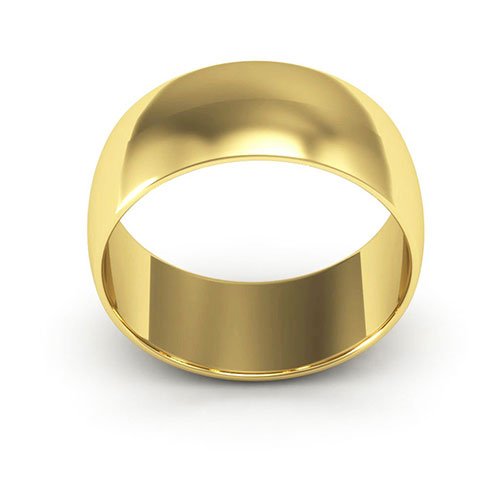 18K Yellow Gold 8mm half round wedding band - DELLAFORA