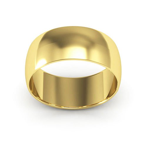 18K Yellow Gold 8mm half round wedding band - DELLAFORA