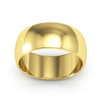 18K Yellow Gold 8mm half round wedding band - DELLAFORA