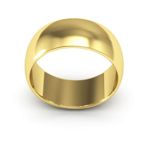 18K Yellow Gold 8mm half round wedding band - DELLAFORA