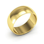 18K Yellow Gold 8mm half round wedding band - DELLAFORA