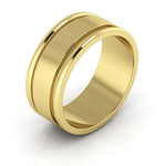 18K Yellow Gold 8mm raised edge design wedding band - DELLAFORA