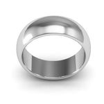 14K White Gold 7mm heavy weight half round  wedding bands