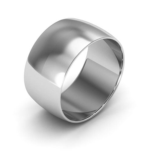 Platinum 10mm half round wedding band - DELLAFORA