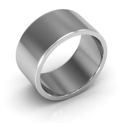 Platinum 10mm heavy weight flat wedding band - DELLAFORA