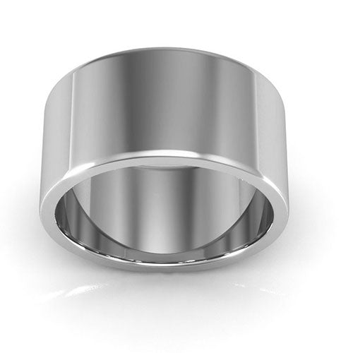 Platinum 10mm heavy weight flat wedding band - DELLAFORA