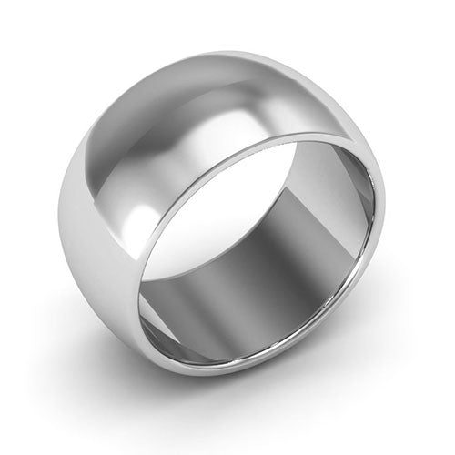 Platinum 10mm heavy weight half round wedding band - DELLAFORA