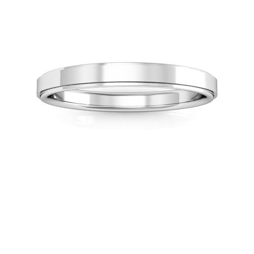 Platinum 2.5mm flat edge design comfort fit wedding band - DELLAFORA