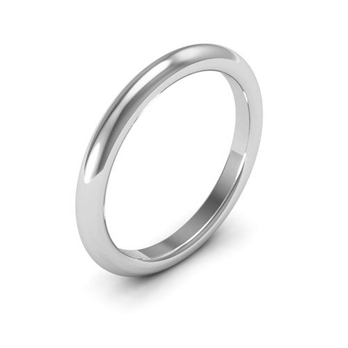 Platinum 2.5mm heavy weight half round comfort fit wedding band - DELLAFORA