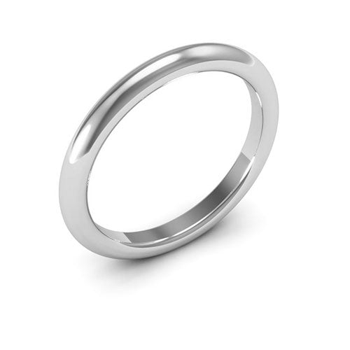 Platinum 2.5mm heavy weight half round comfort fit wedding band - DELLAFORA