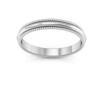 Platinum 2.5mm milgrain wedding band - DELLAFORA