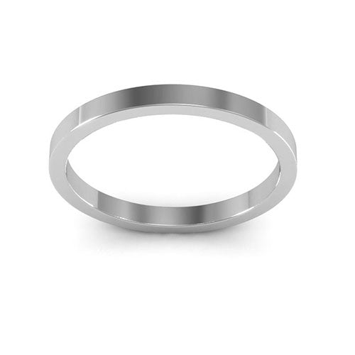 Platinum 2mm heavy weight flat wedding band - DELLAFORA