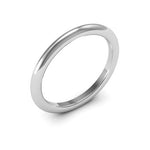 Platinum 2mm heavy weight half round comfort fit wedding band - DELLAFORA